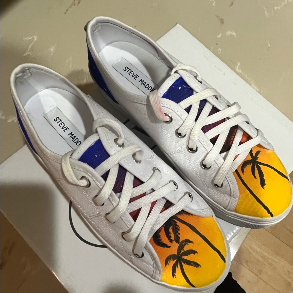 Tropical Vibe Hand Painted One-Of-A-Kind Shoes